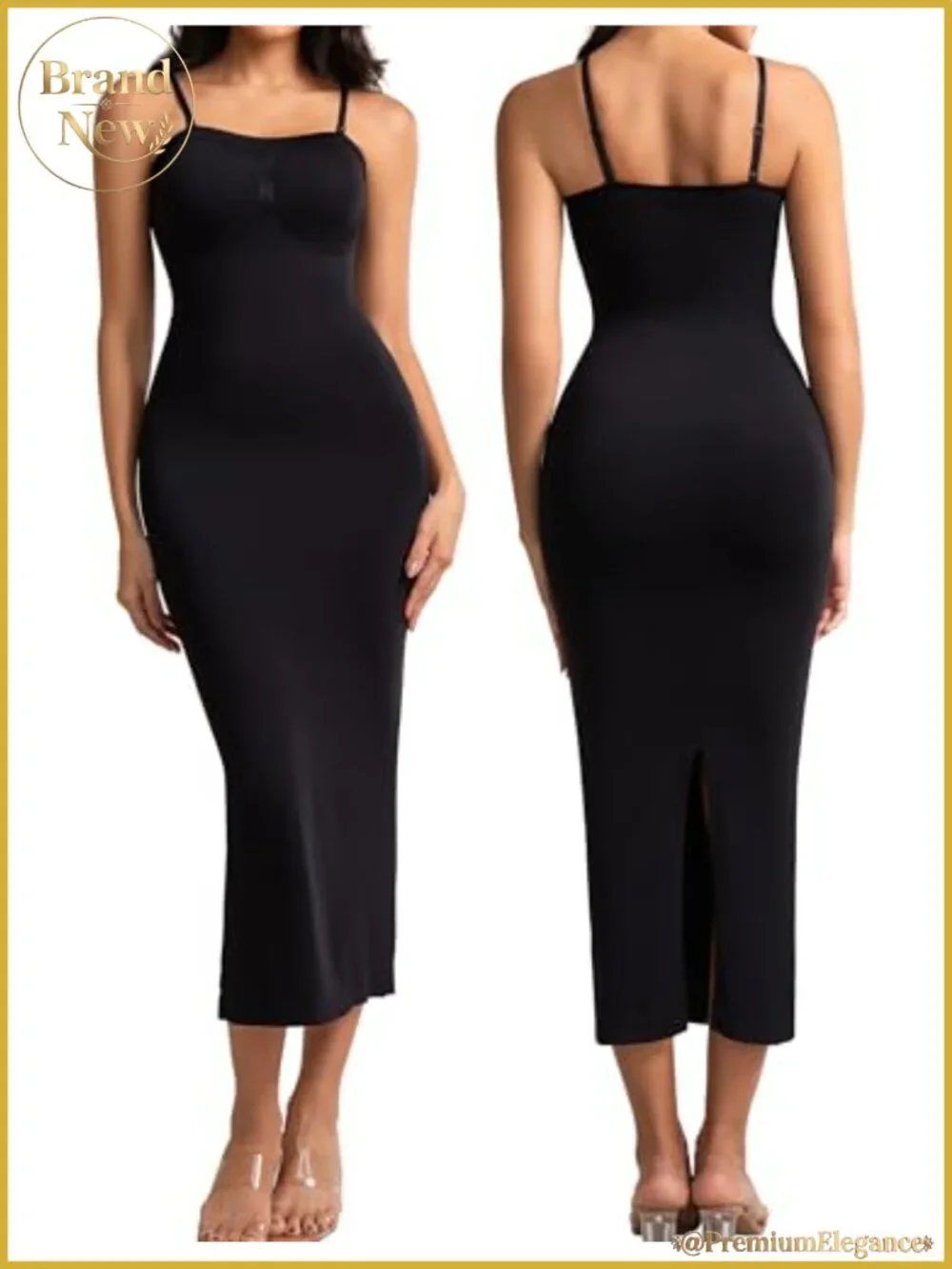 Strapless Shapewear Slip Dress with Removable Straps, Seamless Tummy Control